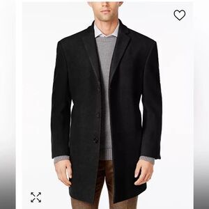 Men’s Calvin Klein Proper Wool Blend 3 Botton Coat in Black, New with tags, 38R